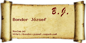 Bondor József névjegykártya
