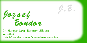 jozsef bondor business card