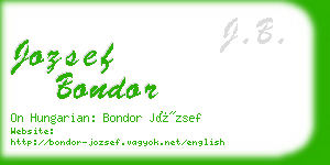 jozsef bondor business card